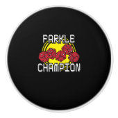 Farkle Champion - Funny Dice Gezegde, Board Game Keramische Knop (Voorkant)