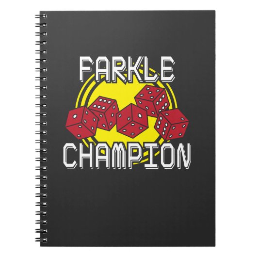 Farkle Champion - Funny Dice Gezegde, Board Game Notitieboek (Voorkant)
