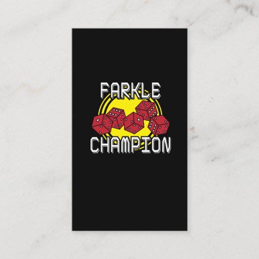 Farkle Champion - Funny Dice Gezegde, Board Game Visitekaartje (Voorkant)