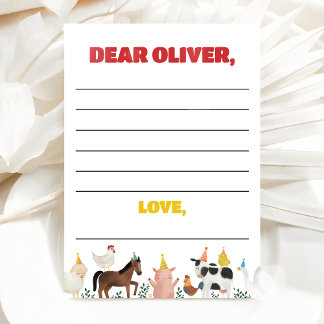 Farm 1st Birthday Time Capsule Card Kaart
