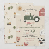 Farm and Animals Birthday Invitation (Devant / Derrière)
