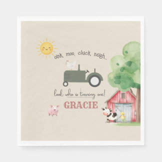 Farm and Animals Birthday Paper  Servet