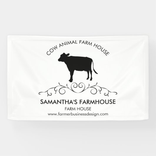 farm animal Cow Silhouette Spandoek (Horizontaal)