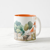 Farm Animal Watercolor Mug – Cute Nursery cup (Devant droit)
