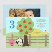 Farm Animals Apple Tree Kinderen van zaterdag Uitn Kaart (Voorkant / Achterkant)