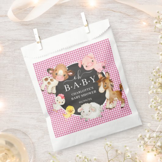 Farm Animals Baby shower Favor Bag Bedankzakje (Geknipt)