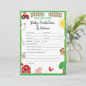 Farm Animals Baby shower Game Size Invitation Kaart (Staand voorkant)
