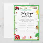 Farm Animals Baby shower Game Size Invitation Kaart (Voorkant / Achterkant)
