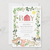 Farm Animals Baby Shower Invitation (Devant)