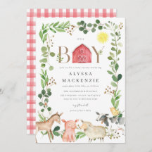 Farm Animals Baby Shower Invitation