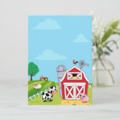 Farm Animals Baby Shower Invitations Kaart (Staand voorkant)