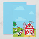 Farm Animals Baby Shower Invitations Kaart (Voorkant / Achterkant)
