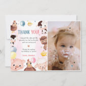 Farm Animals Balloons Barnyard Dankjewel Kaart (Voorkant)