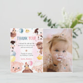 Farm Animals Balloons Barnyard Dankjewel Kaart (Staand voorkant)