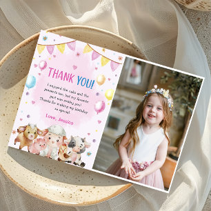 Farm Animals Balloons Barnyard Dankjewel Kaart