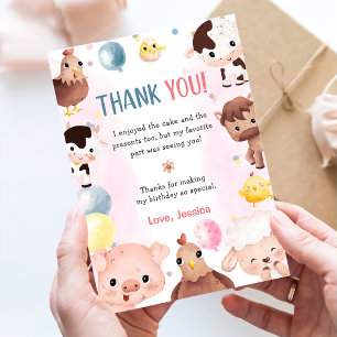 Farm Animals Balloons Barnyard Dankjewel Kaart