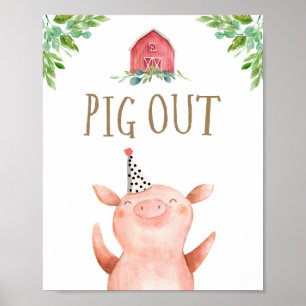 Farm Animals Barnyard Boy Birthday Poster