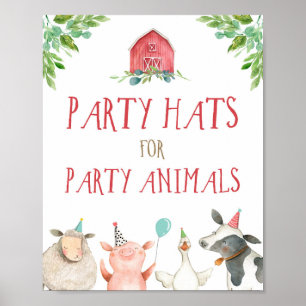 Farm Animals Barnyard Boy Birthday Poster
