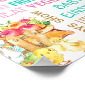 Farm Animals Barnyard First Birthday-teken Poster (Hoek)