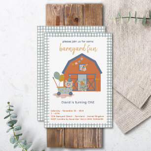 Farm Animals Birthday Barnyard Bash Uitnodiging