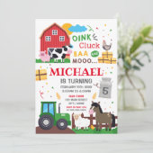 Farm animals Birthday kid Invitation (Debout devant)