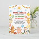 Farm Animals Birthday Party Invitation (Debout devant)