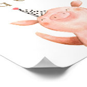 Farm Animals Buffet Girl Birthday Pink Poster (Hoek)