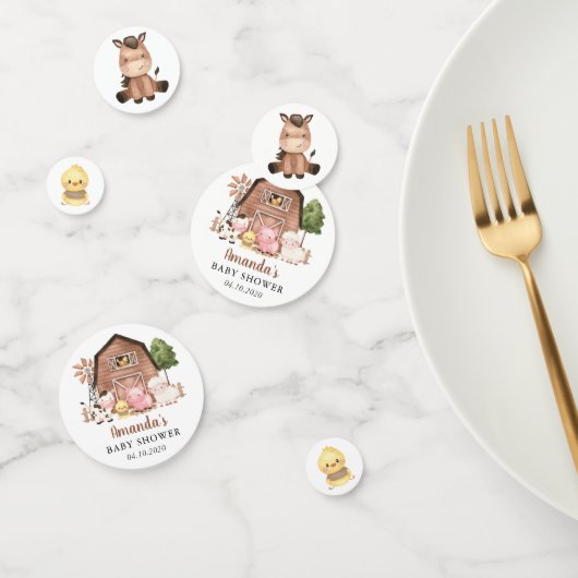 Farm Animals, Cute Animals, Barn, Baby Shower Confetti (Groep)