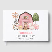 Farm Animals, Cute Animals, Barn, First Birthday Gastenboek (Voorkant)