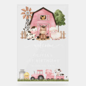 Farm Animals, Cute Animals, First Birthday Welcome Acryl Bord (Voorkant)