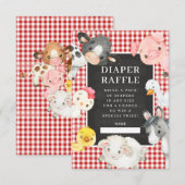 Farm Animals douchen luierspoeling Informatiekaartje (Voorkant / Achterkant)