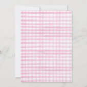 Farm Animals Girl Pink Gingham Barnyard Birthday Kaart (Achterkant)