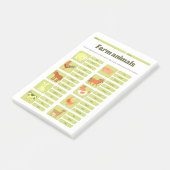 Farm Animals Identification Educational Worksheet Post-it® Notes (Schuin)