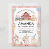 Farm Animals Kids Birthday Invitation (Devant)