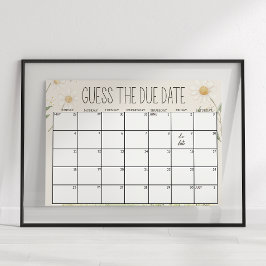 Farm Animals Meadow Baby shower Guess Datumteken Poster