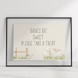Farm Animals Meadow Friends Baby shower voorkeursb Poster
