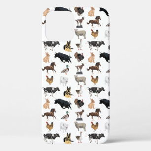 Farm Animals Patroon iPhone 12 Hoesje