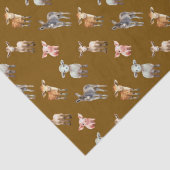 Farm Animals Pattern Brown Tissue Paper Tissuepapier (Detail)