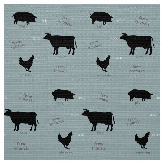 Farm Animals Pattern (Light) Stof (Swatch)