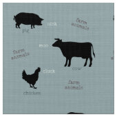 Farm Animals Pattern (Light) Stof (Close Up)