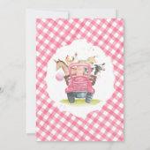 Farm Animals Pink Baby Shower Invitation (Dos)