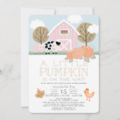 Farm Animals Pumpkin Pink Drive-by Baby shower Kaart (Voorkant)