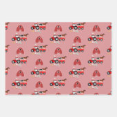 Farm Animals & Red Tractor Barnyard Girls Pattern Inpakpapier Vel (Voorkant 3)