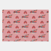 Farm Animals & Red Tractor Barnyard Girls Pattern Inpakpapier Vel (Voorkant)