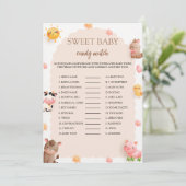 Farm Animals Sweet Baby Candy Match Carte de jeu (Debout devant)