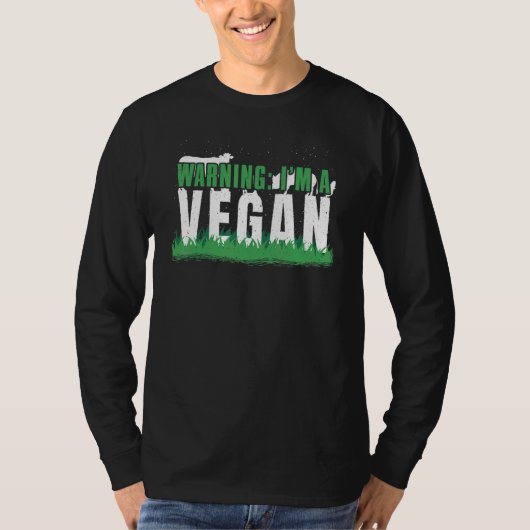 Farm Animals Vegetable Plants Vegetarian Warning V T-shirt (Voorkant)