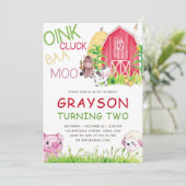 Farm Animals Waterverf Verjaardag Kaart (Staand voorkant)