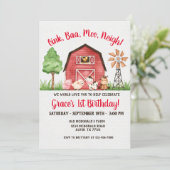 Farm Barnyard 1er anniversaire Invitation (Debout devant)