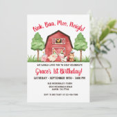 Farm Barnyard 1er anniversaire Invitation (Debout devant)