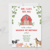 Farm Barnyard Anniversaire Fête Invitation (Devant)